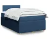Image de vidaXL Sommier à lattes de lit avec matelas Bleu 120x200 cm Tissu