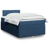 Image de vidaXL Sommier Ã  lattes de lit avec matelas Bleu 120x200 cm Tissu