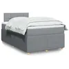 Image de vidaXL Sommier Ã  lattes de lit avec matelas Gris clair 120x200cm Tissu