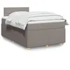 Image de vidaXL Sommier à lattes de lit avec matelas Taupe 120x200 cm Tissu