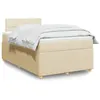 Image de vidaXL Sommier à lattes de lit avec matelas Crème 120x200 cm Tissu