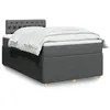 Image de vidaXL Sommier à lattes de lit avec matelas Gris foncé 120x200cm Tissu