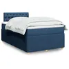 Image de vidaXL Sommier à lattes de lit avec matelas Bleu 120x200 cm Tissu