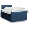 Image de vidaXL Sommier Ã  lattes de lit avec matelas Bleu 120x200 cm Tissu