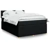 Image de vidaXL Sommier à lattes de lit avec matelas Noir 140x190 cm Tissu