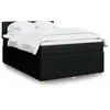 Image de vidaXL Sommier à lattes de lit avec matelas Noir 140x190 cm Tissu