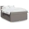 Image de vidaXL Sommier à lattes de lit avec matelas Taupe 140x190 cm Tissu