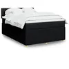 Image de vidaXL Sommier à lattes de lit avec matelas Noir 140x190 cm Tissu