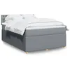 Image de vidaXL Sommier à lattes de lit avec matelas Gris clair 140x190cm Tissu