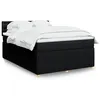 Image de vidaXL Sommier à lattes de lit avec matelas Noir 140x190 cm Tissu