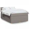 Image de vidaXL Sommier à lattes de lit avec matelas Taupe 140x190 cm Tissu