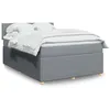 Image de vidaXL Sommier à lattes de lit avec matelas Gris clair 140x200cm Tissu