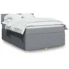 Image de vidaXL Sommier Ã  lattes de lit avec matelas Gris clair 140x200cm Tissu