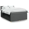 Image de vidaXL Sommier à lattes de lit avec matelas Gris foncé 140x200cm Tissu