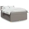 Image de vidaXL Sommier à lattes de lit avec matelas Taupe 140x200 cm Tissu