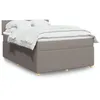 Image de vidaXL Sommier Ã  lattes de lit avec matelas Taupe 140x200 cm Tissu