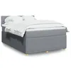 Image de vidaXL Sommier Ã  lattes de lit avec matelas Gris clair 140x200cm Tissu