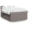 Image de vidaXL Sommier à lattes de lit avec matelas Taupe 140x200 cm Tissu