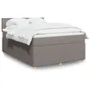 Image de vidaXL Sommier Ã  lattes de lit avec matelas Taupe 140x200 cm Tissu