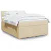 Image de vidaXL Sommier à lattes de lit avec matelas Crème 140x200 cm Tissu