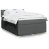 Image de vidaXL Sommier à lattes de lit avec matelas Gris foncé 140x200cm Tissu