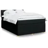 Image de vidaXL Sommier à lattes de lit avec matelas Noir 140x200 cm Tissu
