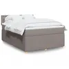Image de vidaXL Sommier Ã  lattes de lit avec matelas Taupe 140x200 cm Tissu