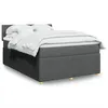 Image de vidaXL Sommier à lattes de lit avec matelas Gris foncé 160x200cm Tissu