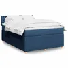 Image de vidaXL Sommier à lattes de lit avec matelas Bleu 160x200 cm Tissu
