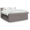 Image de vidaXL Sommier à lattes de lit avec matelas Taupe 180x200 cm Tissu