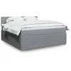 Image de vidaXL Sommier à lattes de lit avec matelas Gris clair 180x200cm Tissu