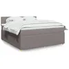Image de vidaXL Sommier à lattes de lit avec matelas Taupe 180x200 cm Tissu
