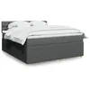 Image de vidaXL Sommier à lattes de lit avec matelas Gris foncé 180x200cm Tissu