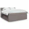 Image de vidaXL Sommier à lattes de lit avec matelas Taupe 180x200 cm Tissu