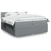 Image de vidaXL Sommier à lattes de lit avec matelas Gris clair 200x200cm Tissu