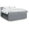 Image de vidaXL Sommier à lattes de lit avec matelas Gris clair 200x200cm Tissu