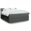 Image de vidaXL Sommier à lattes de lit avec matelas Gris foncé 200x200cm Tissu