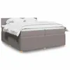 Image de vidaXL Sommier à lattes de lit avec matelas Taupe 200x200 cm Tissu