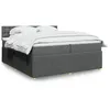 Image de vidaXL Sommier à lattes de lit avec matelas Gris foncé 200x200cm Tissu