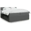 Image de vidaXL Sommier Ã  lattes de lit avec matelas Gris foncÃ© 200x200cm Tissu