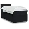 Image de vidaXL Sommier à lattes de lit avec matelas Noir 90x190 cm Velours