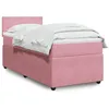 Image de vidaXL Sommier Ã  lattes de lit avec matelas Rose 90x190 cm Velours