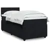 Image de vidaXL Sommier à lattes de lit avec matelas Noir 90x190 cm Velours