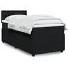 Image de vidaXL Sommier Ã  lattes de lit avec matelas Noir 90x190 cm Velours
