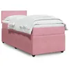 Image de vidaXL Sommier à lattes de lit avec matelas Rose 90x200 cm Velours