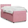 Image de vidaXL Sommier à lattes de lit avec matelas Rose 90x200 cm Velours