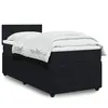Image de vidaXL Sommier à lattes de lit avec matelas Noir 90x200 cm Velours