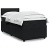 Image de vidaXL Sommier Ã  lattes de lit avec matelas Noir 90x200 cm Velours