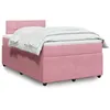Image de vidaXL Sommier à lattes de lit avec matelas Rose 120x200 cm Velours