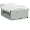 Image de vidaXL Sommier à lattes de lit et matelas Gris clair 140x190cm Velours